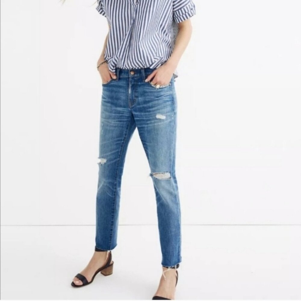 Madewell The Slim Straigh  Boy Jean Raw-Hem jeans  size 25